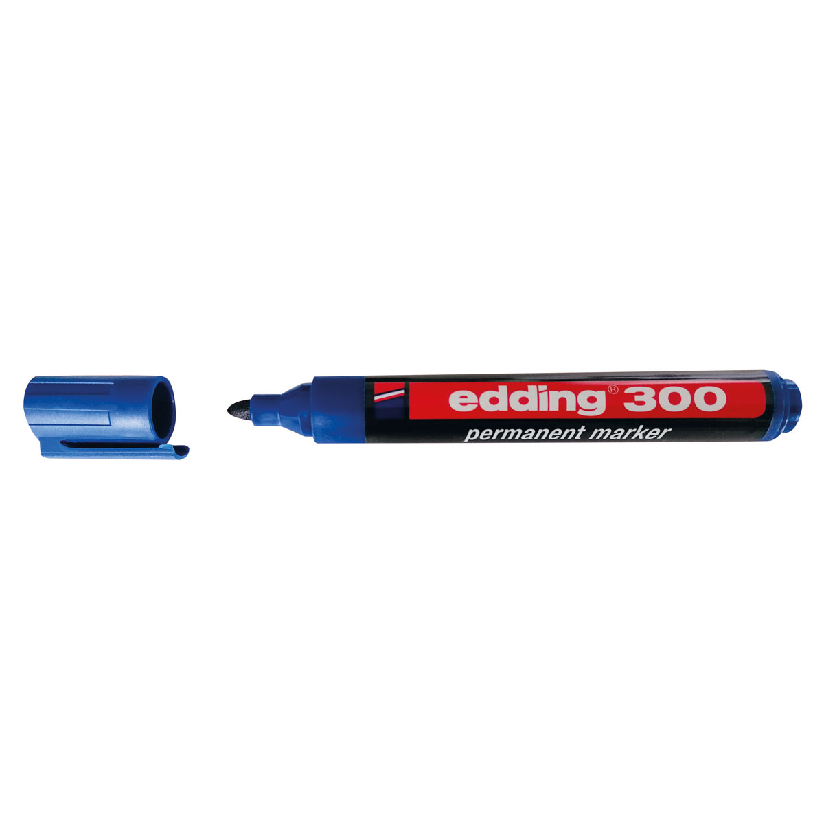 Permanentmarker Edding 300 blau Rundspitze 1,5 - 3 mm, Kunststoffgehäuse