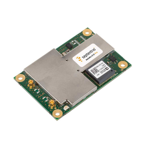 Septentrio GNSS/INS-Board AsteRx-i3 D Pro mit Abschirmblech und IMU-Sensor.