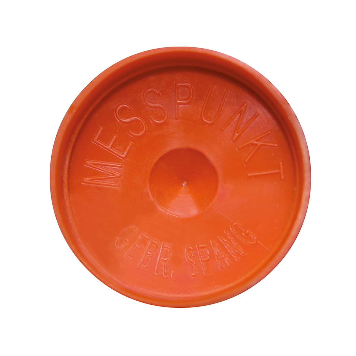 Plastikkegel, Länge: 120 mm - mit Rand, orange, Aufschrift: Messpunkt
