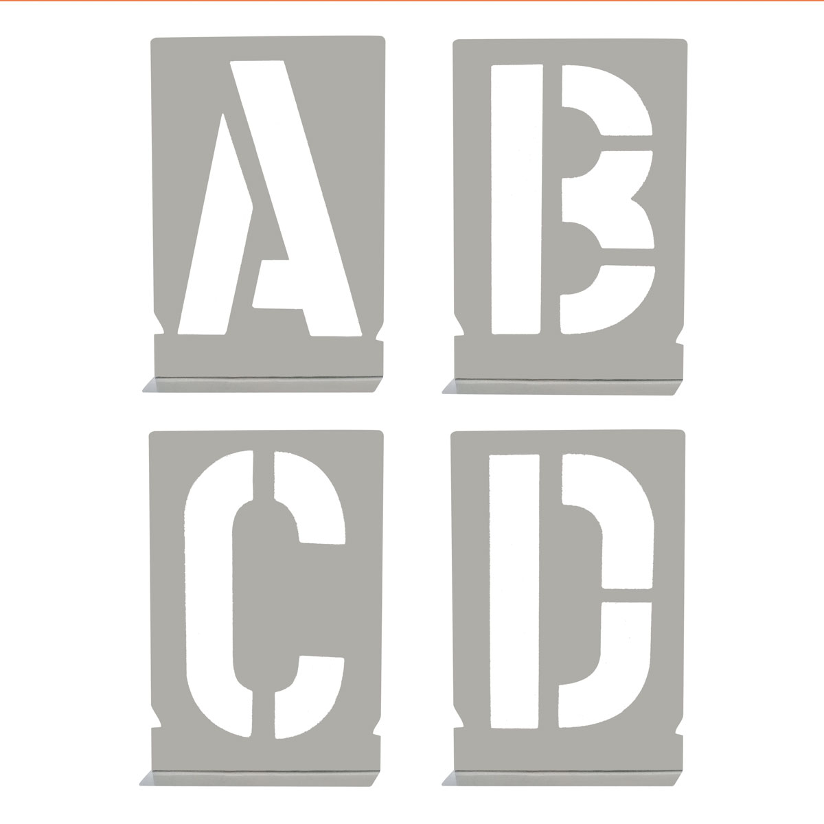 Markierschablone aus Zinkblech 0,3 mm Buchstaben - Satz A - Z : Höhe 75 mm