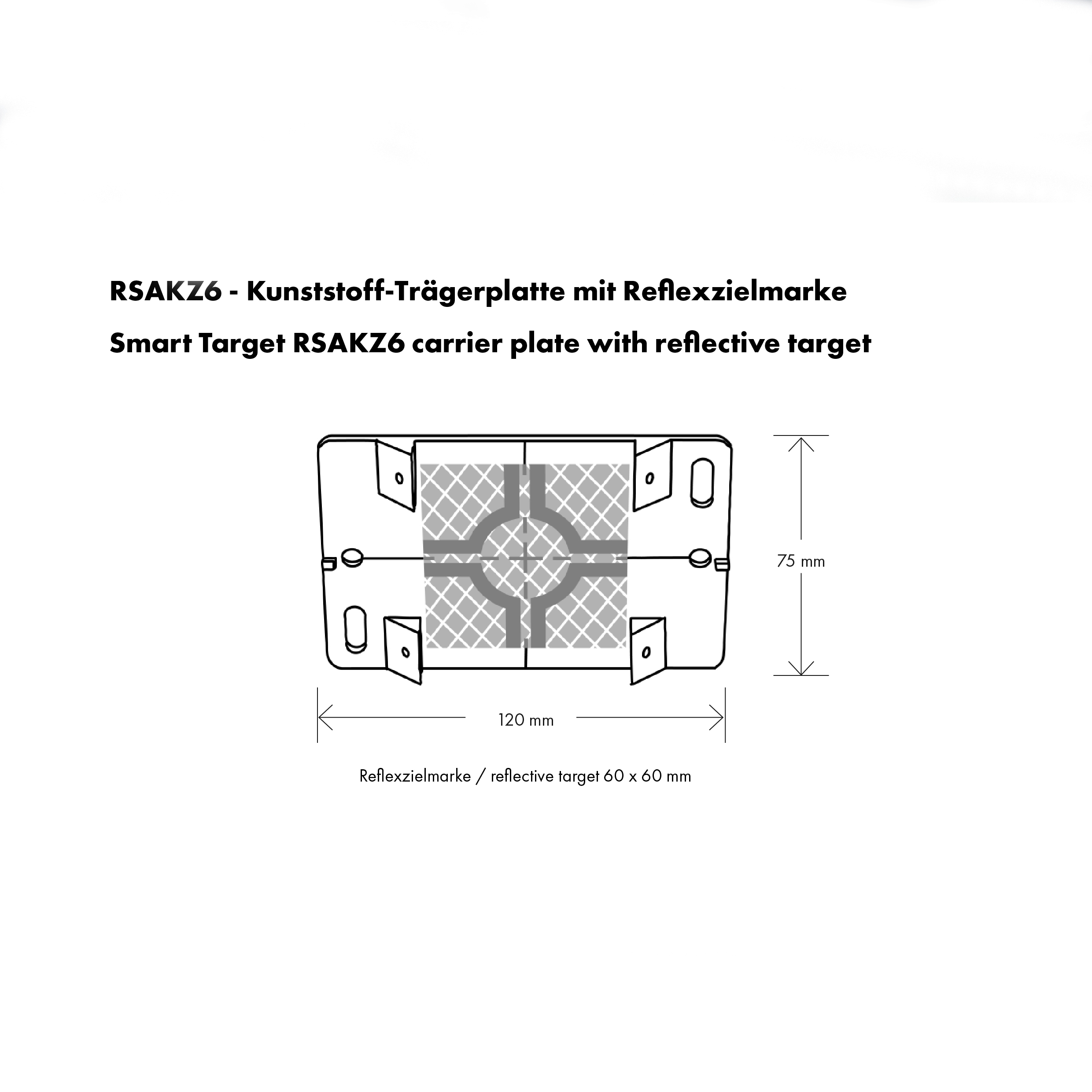 Trägerplatte RSAKZ6 grau mit Zielmarke 