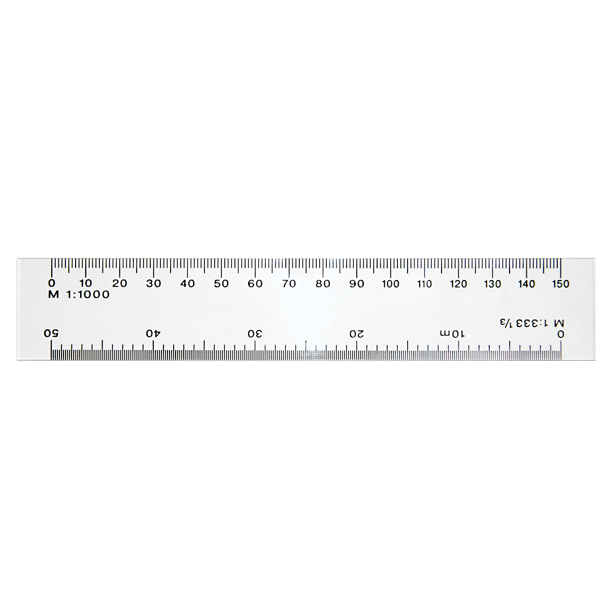 Maßstab 1:333 - 1:1000 farblos - transparent, Größe ca. 170x30x1 mm