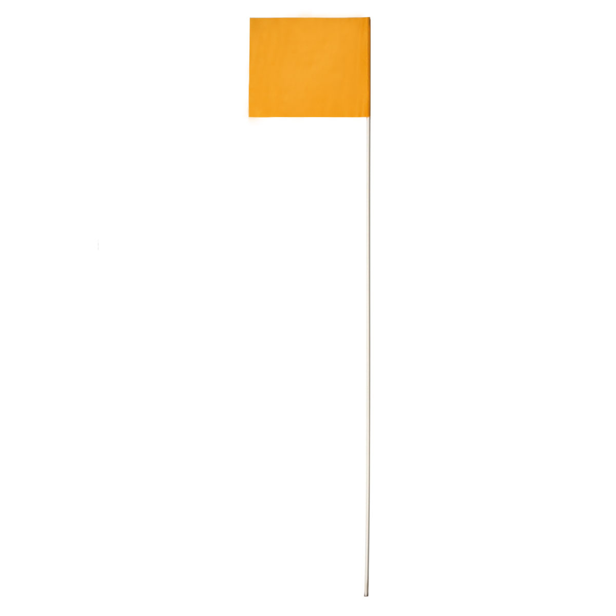 Markierungsflagge 127 x 102 mm in Gelb-Orange an weißem Kunststoffstab 610 mm.