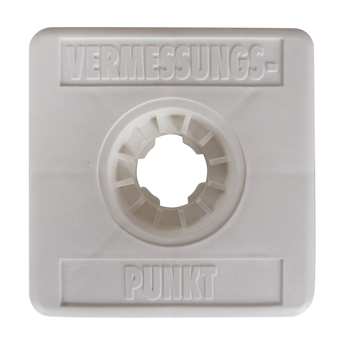 Kunststoffmarken Vario Light, mit Vermessungspunkt-Beschriftung - Weiss