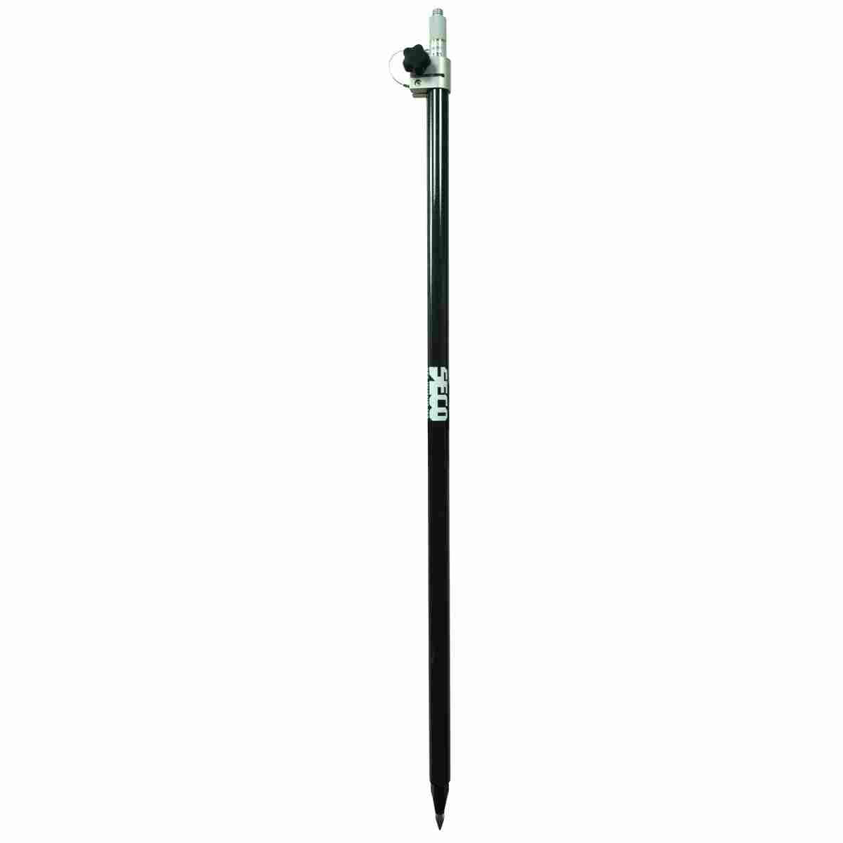 Schwarzer SECO Prismenstab mit silberner Klemme, Sterngriff und Spitze für Trimble und Topcon.