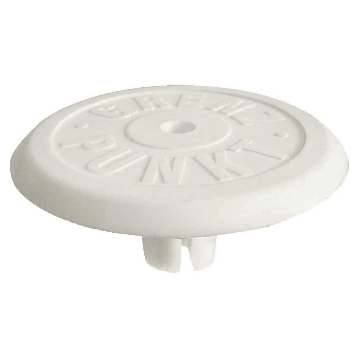 Abschlußplatten aus Polyamid 3/4", Ø 90 mm "Grenzpunkt" - weiß