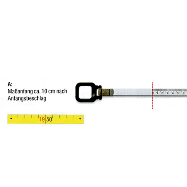 Grafik zum Isolan-Ersatzband mit Maßanfang A ca. 10 cm nach dem Anfangsbeschlag.