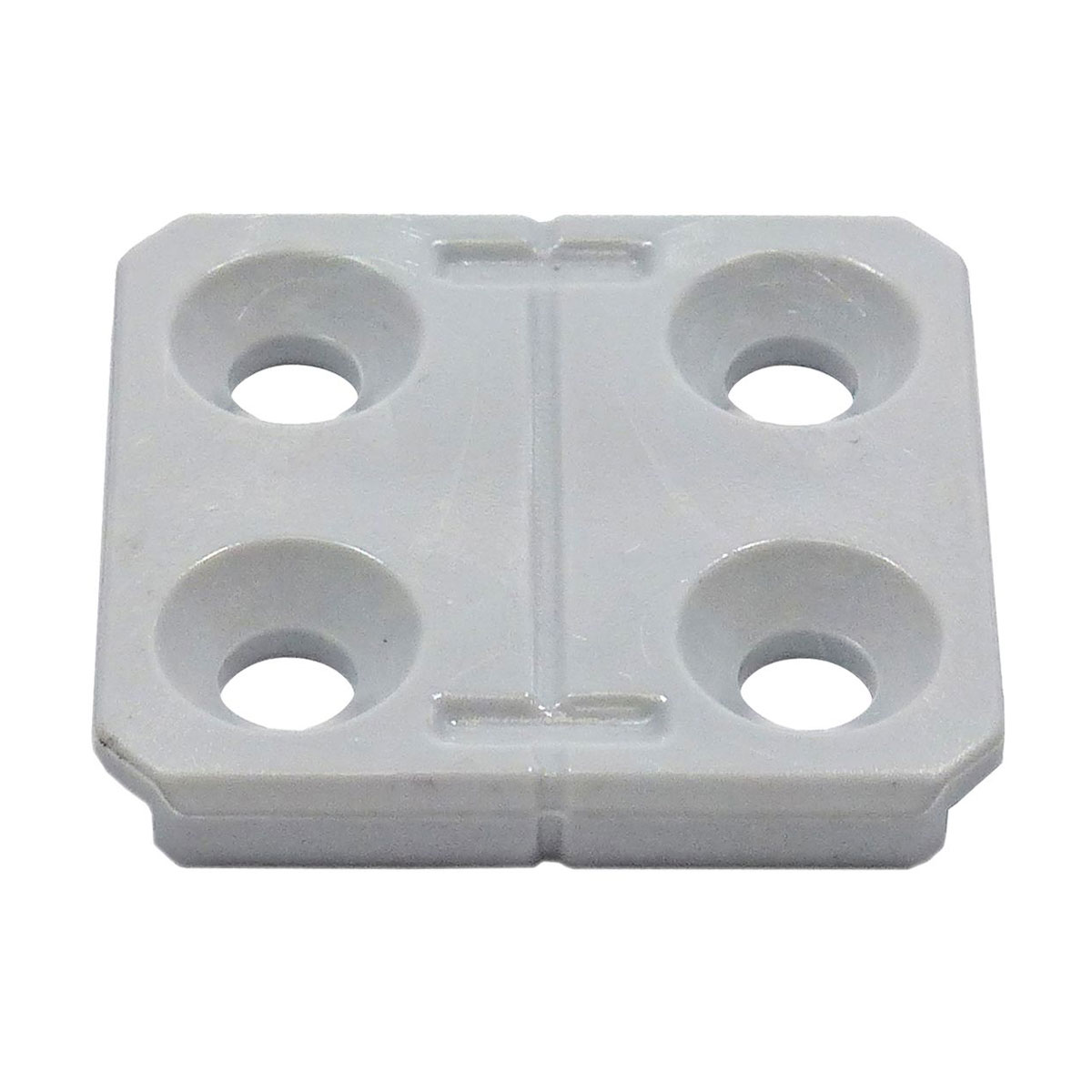 Grauer Adapter RSA-X80g-2 von Rothbucher Systeme mit vier Senkbohrungen für Steckmontage.