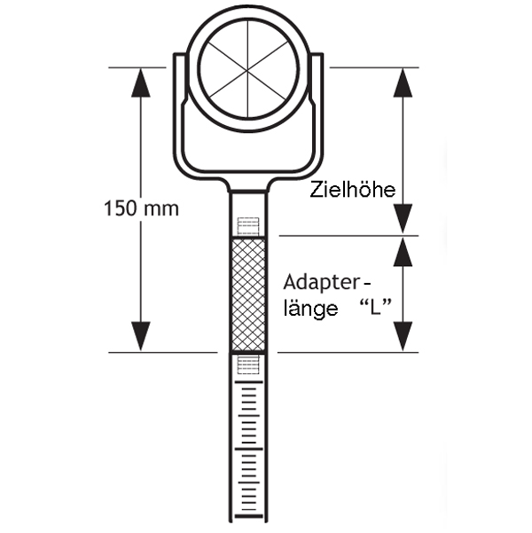 Höhenausgleichsadapter für Prismen mit 115 mm Kippachshöhe, 5/8"-Außengewinde