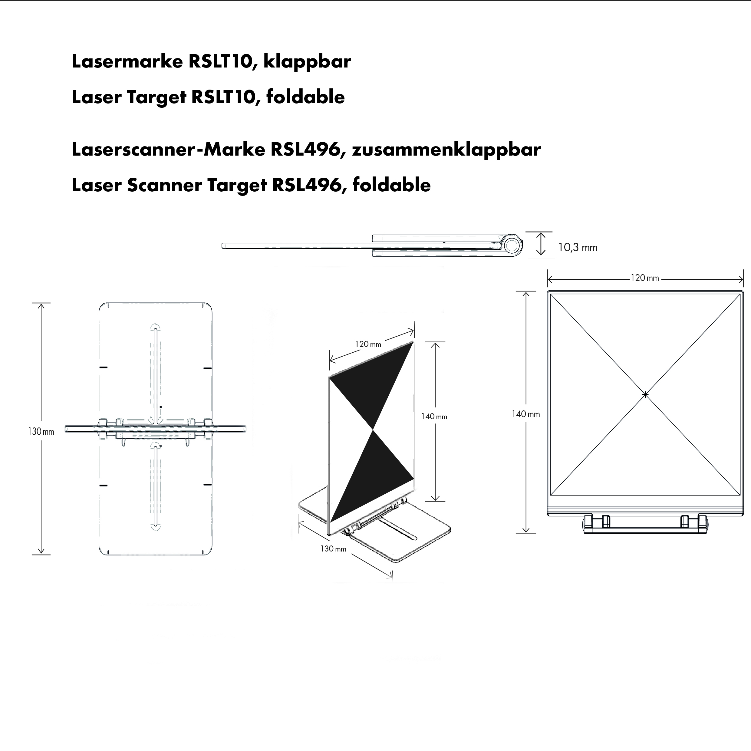 Lasermarke RSLT10 zusammenklappbar für Linienlaser