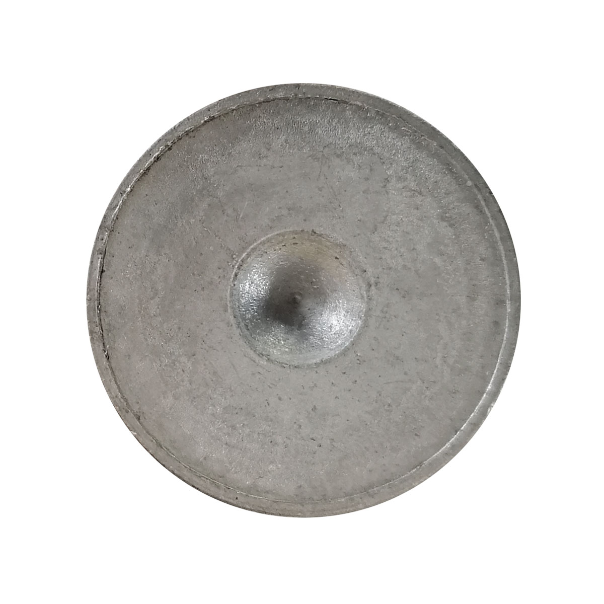 Draufsicht auf den glatten Kopf des Mauerbolzens 85 mm mit zentraler Zentrierung.