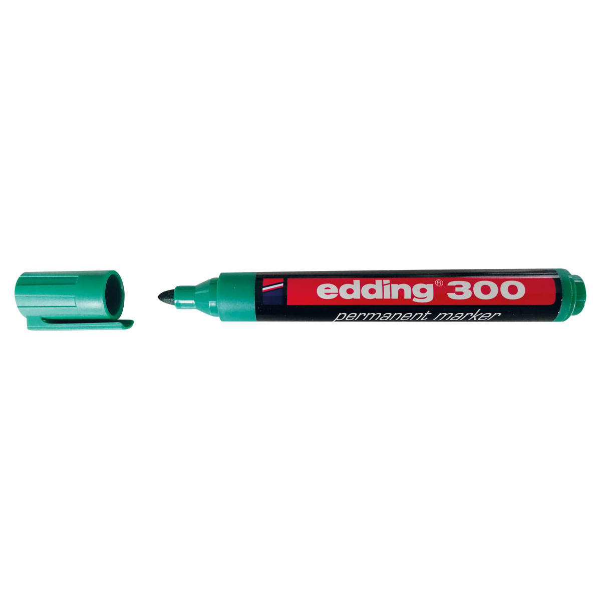 Permanentmarker Edding 300 grün Rundspitze 1,5 - 3 mm, Kunststoffgehäuse