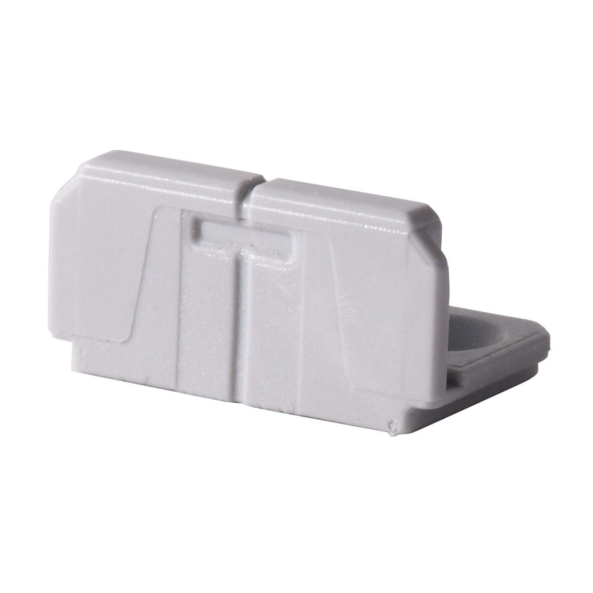 Rückseite des grauen RSA-X80g-1 Winkel-Adapters von Rothbucher Systeme mit vertikalen Verstrebungen aus Kunststoff.