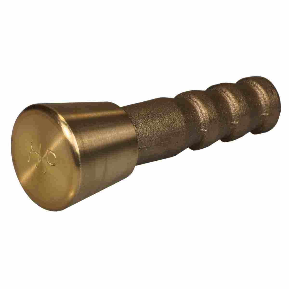 Mauerbolzen aus Messing, Länge 100 mm, Kopf-Ø 35 mm - Aufschrift HP Mauerbolzen aus Messing, Länge 100 mm, Kopf-Ø 35 mm - Aufschrift HP