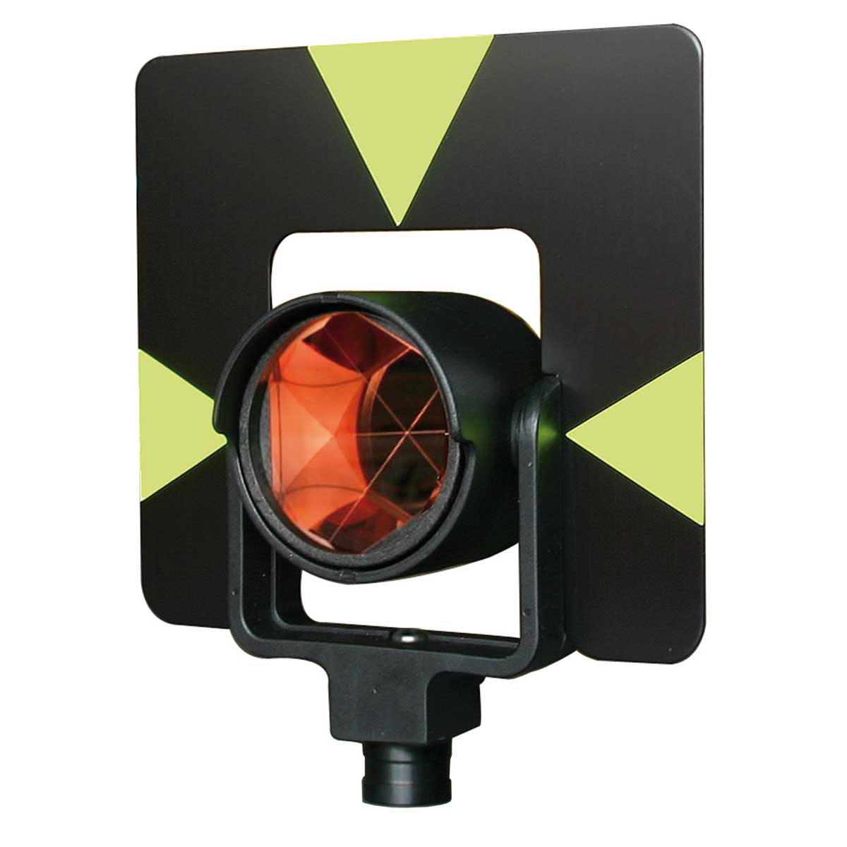 proNIVO Rundprisma Typ Leica GPH1 mit schwarz-gelber Zieltafel für präzise Tachymeter-Vermessung.