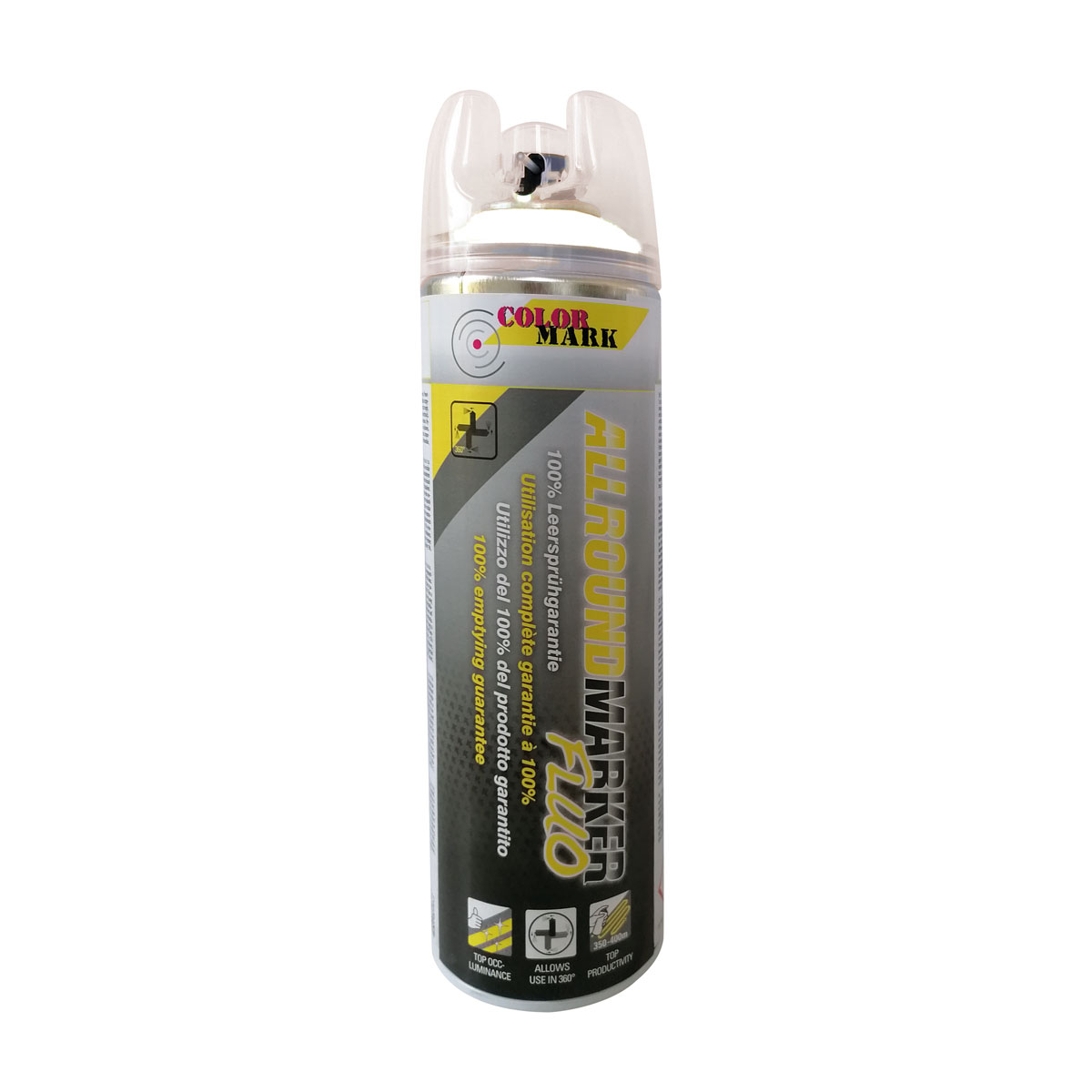 Allround - Markierspray, weiß Spezialsprühkopf mit 360°-Spezialventil Allround - Markierspray, weiß Spezialsprühkopf mit 360°-Spezialventil