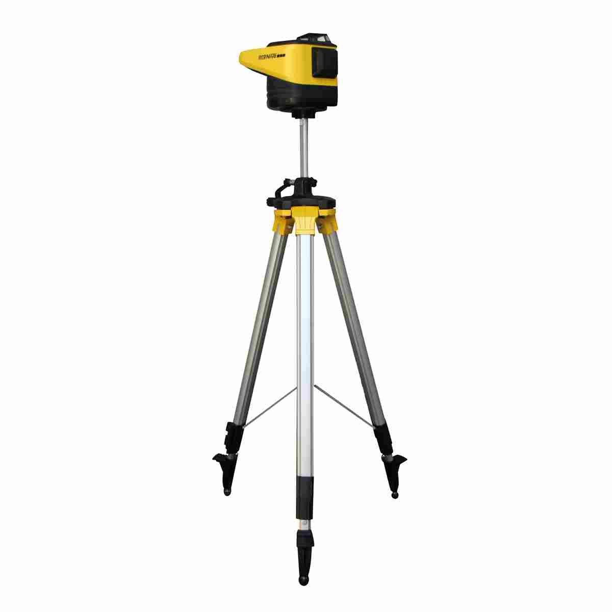 Kurbelstativ ELT25 mit aufgesetztem gelbem proNIVO Rotationslaser.