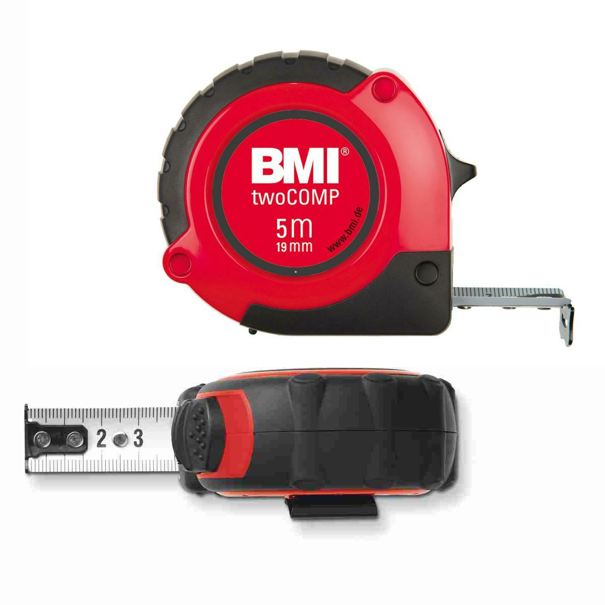 BMI-Taschenbandmaß twoComp mm-Teilung, Breite 19 mm, Länge 5 m