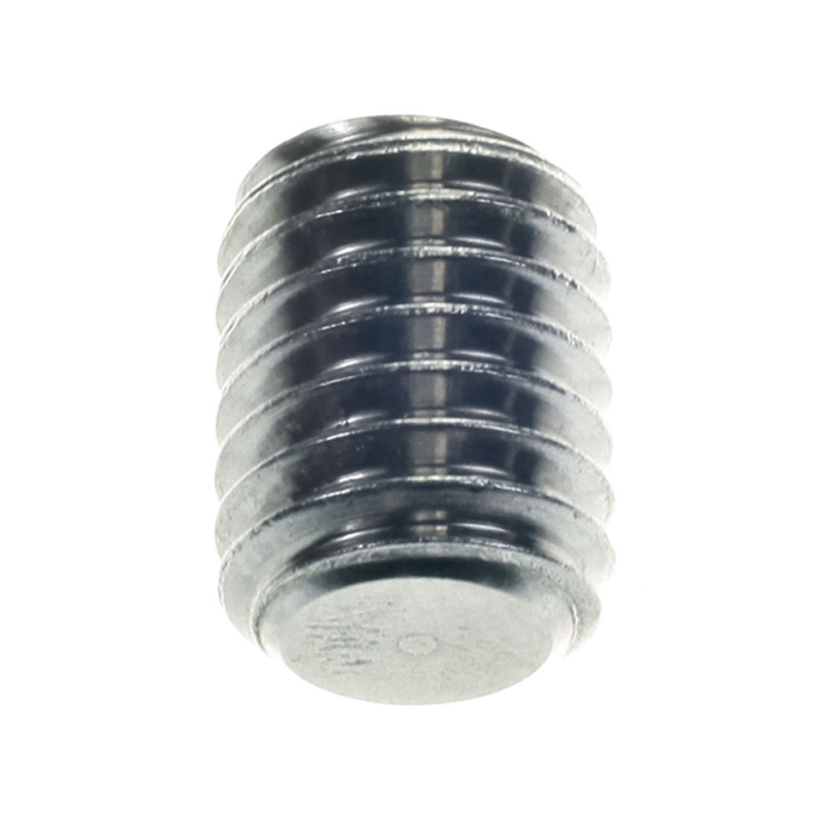 Madenschraube M8x10 Innensechskant Detailansicht Gewindestift M8x10, flaches Stahlende; Madenschraube zur Befestigung von Wandbolzen.