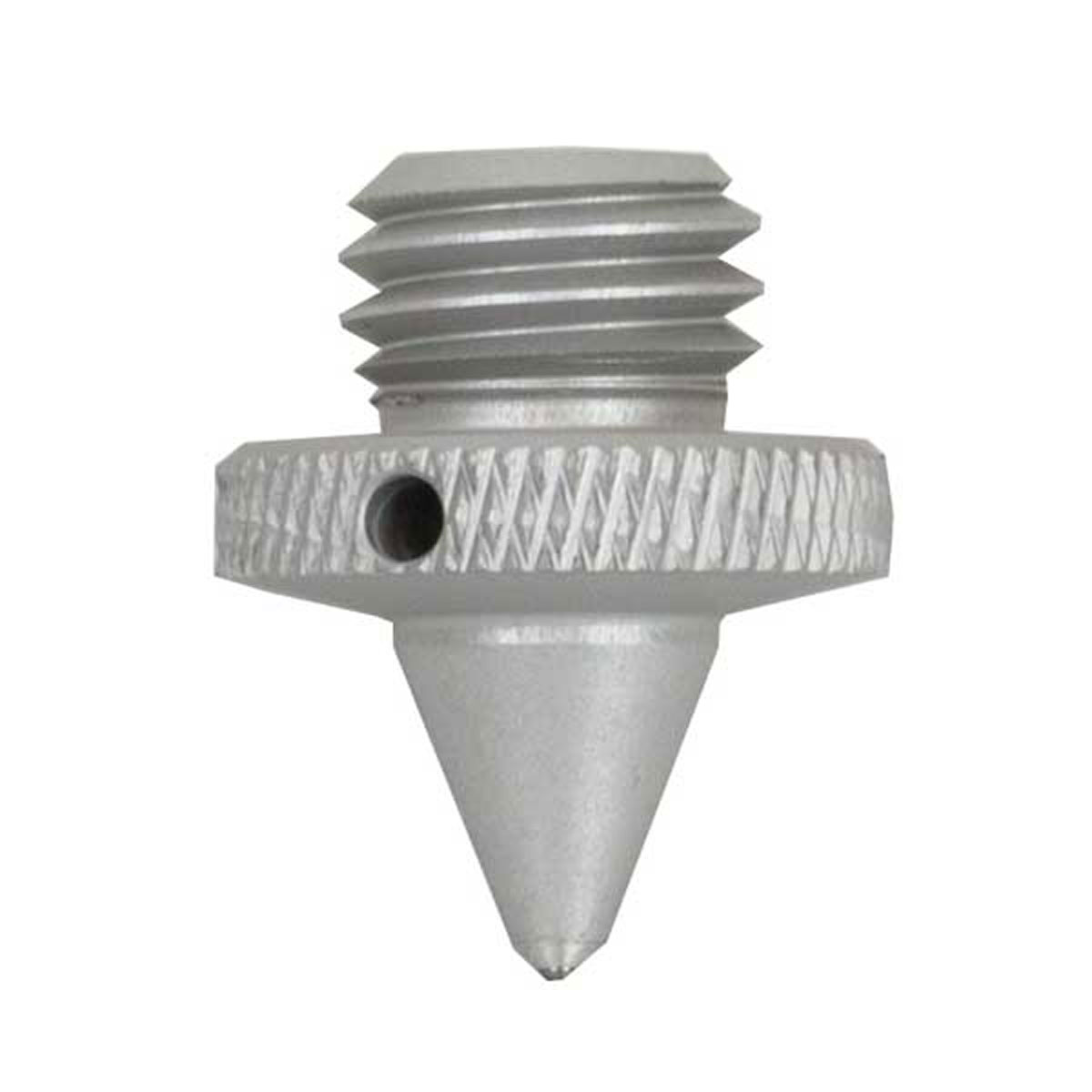 Absteckspitze mit 5/8-Zoll-Gewinde, gerändeltem Ring und kegelförmiger Spitze.