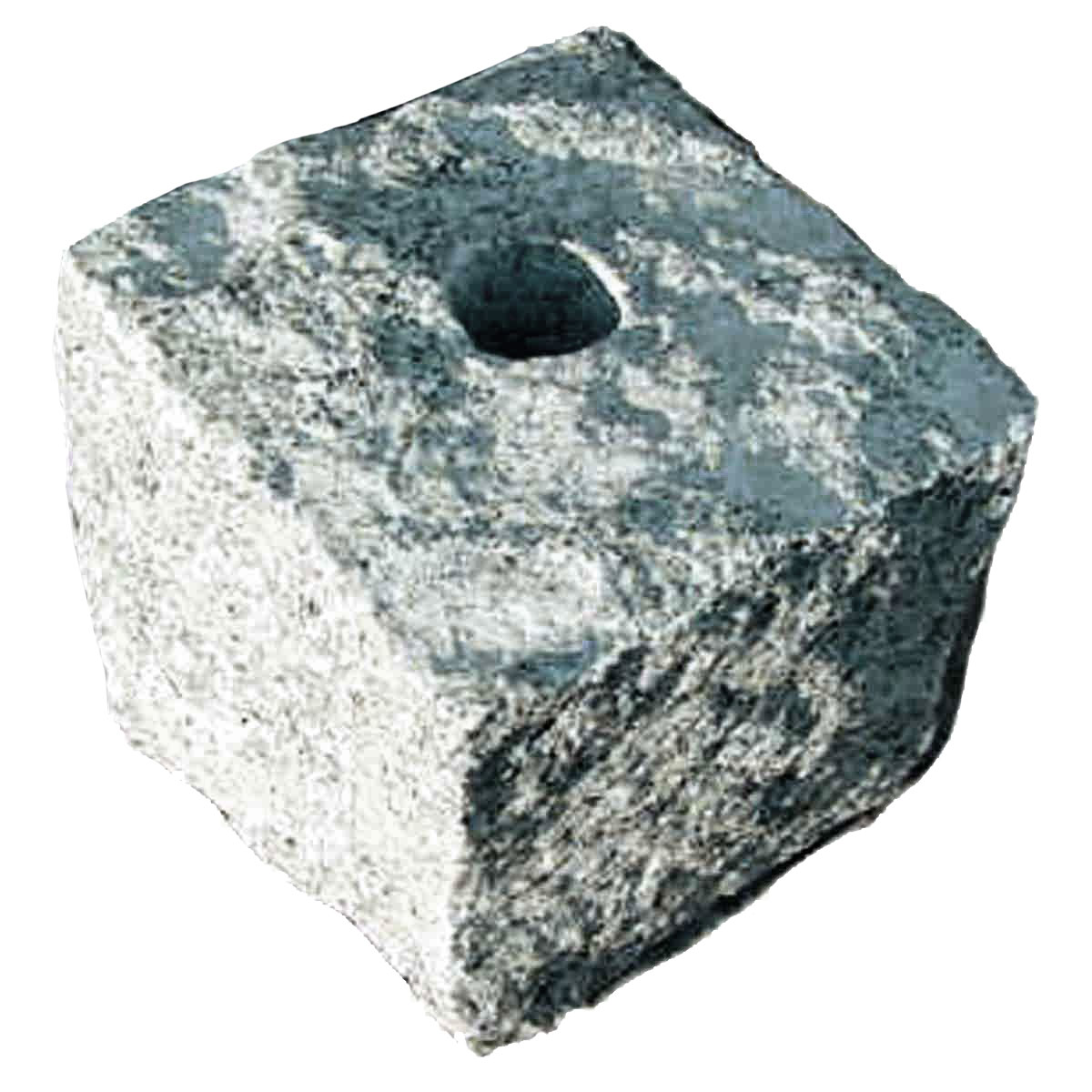 Vario-Kopf Plus aus Granit ca. 110 x 110 x 110 mm mit Mittelloch Ø 26 mm.