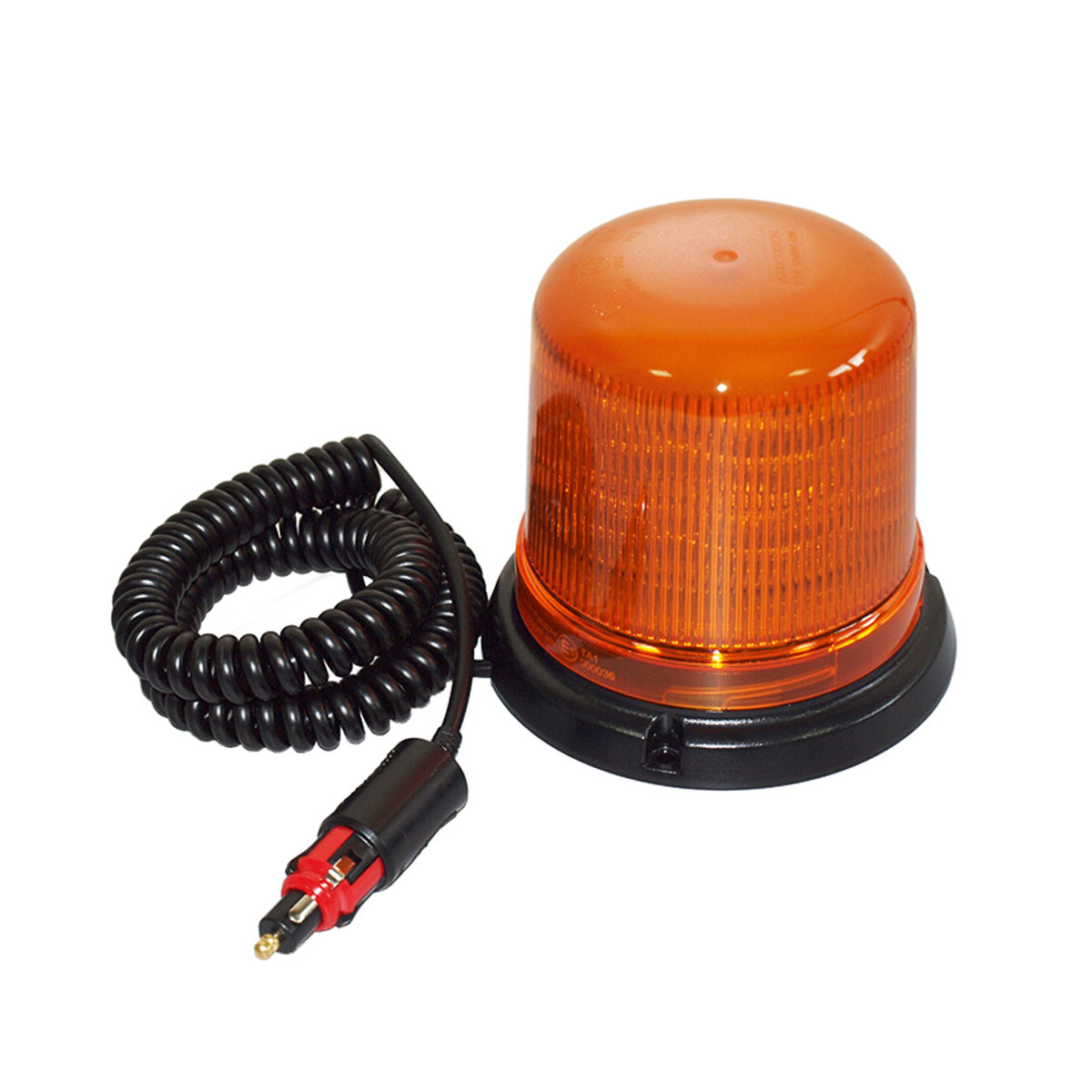 Kennleuchte LED mit rotierendem Licht gelb, Magnetsockel u. Spiralleitung Kennleuchte LED mit rotierendem Licht gelb, Magnetsockel u. Spiralleitung