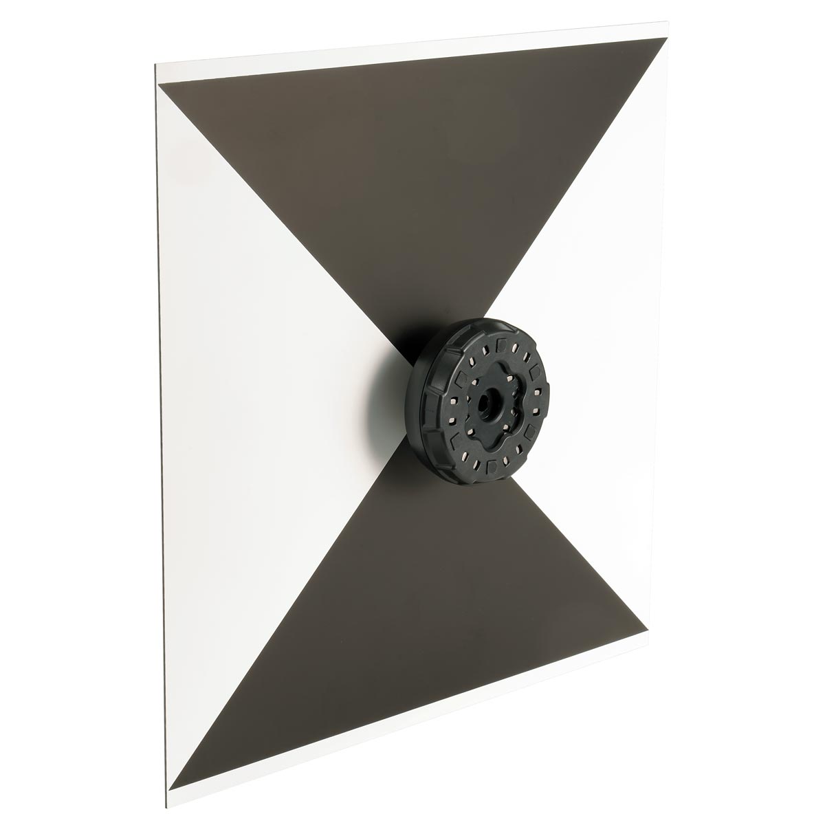 Rückseite der magnetischen Scannermarke RSL-X94M mit schwarzem Magnethalter in der Mitte.