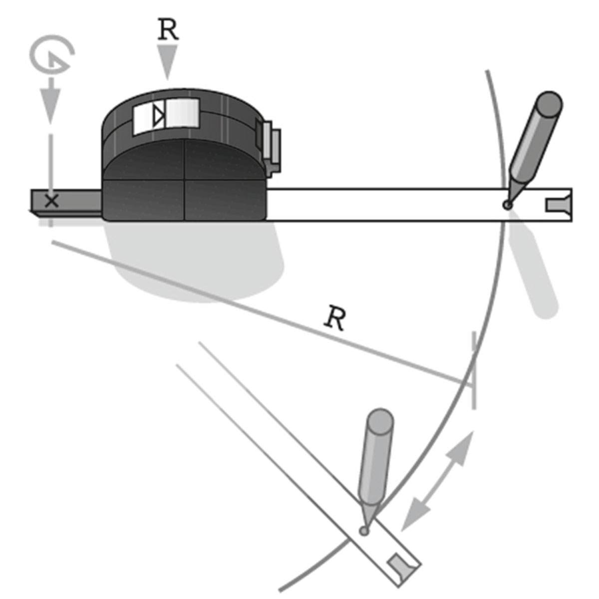 Taschenbandmaß 405 VISO, Länge 3 m Breite 16 mm, ausklappbarer Zirkeldorn