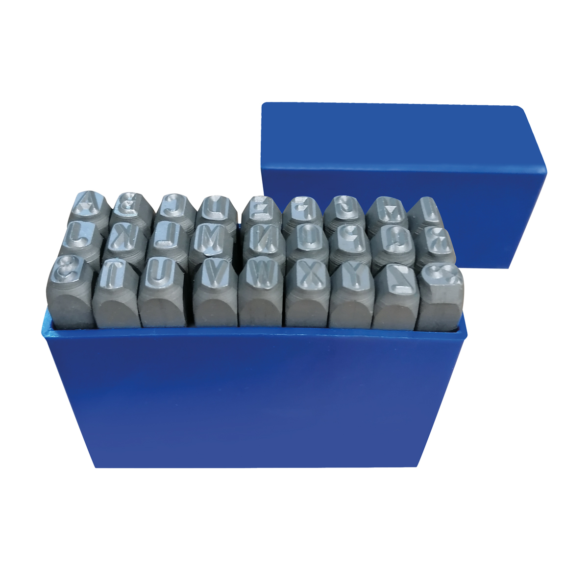 Schlagbuchstaben-Set A - Z, Höhe 5 mm 8x8x65 mm, scharf, Gewicht 800 g