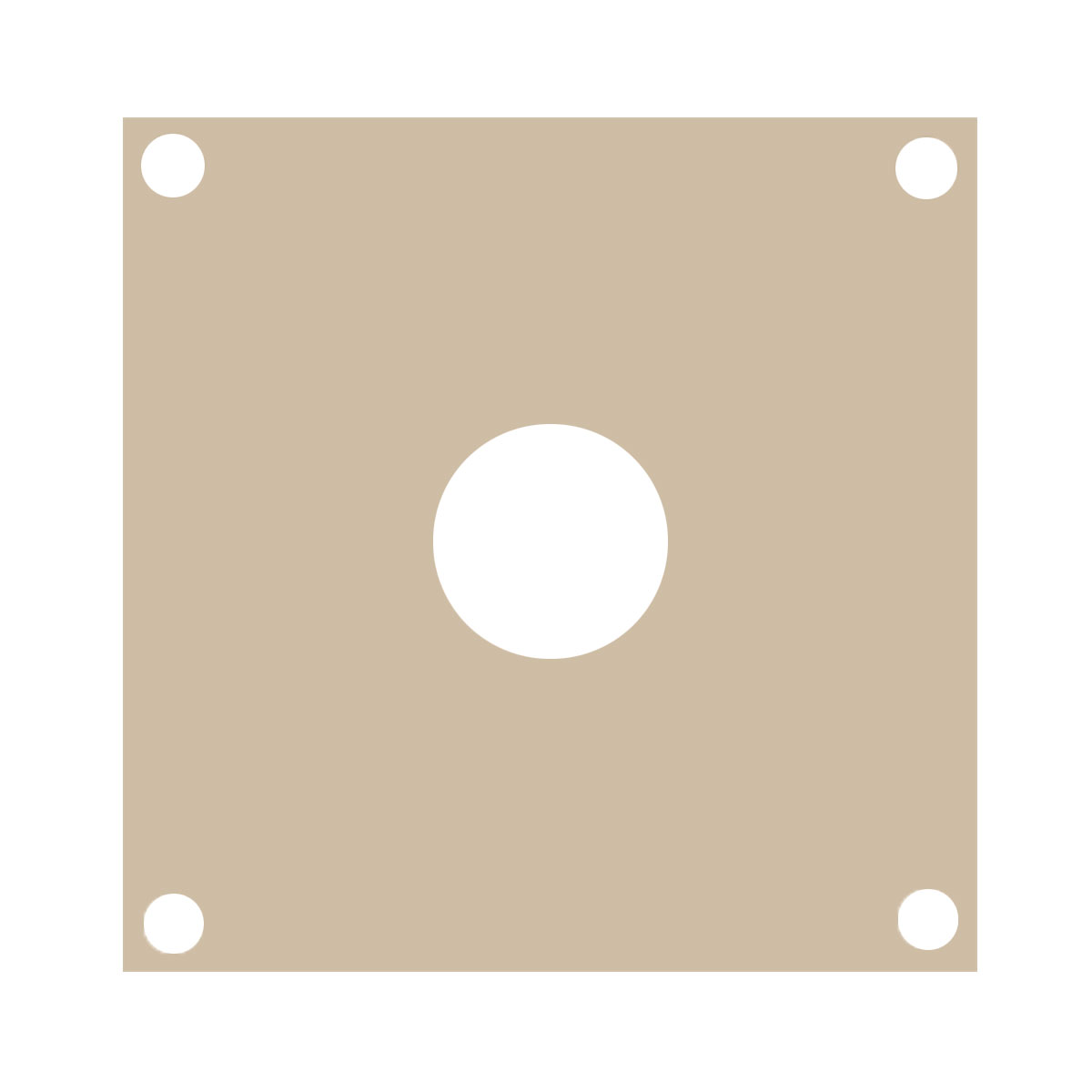 Kunststoffplatten 150 x 150 mm 4 Ecklöcher, Mittelloch Ø