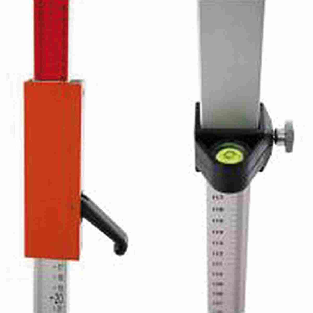 Laserlatte mit Gleitadapter, Klemmhebel Länge 130-240 cm, inklusive Tasche und Libelle