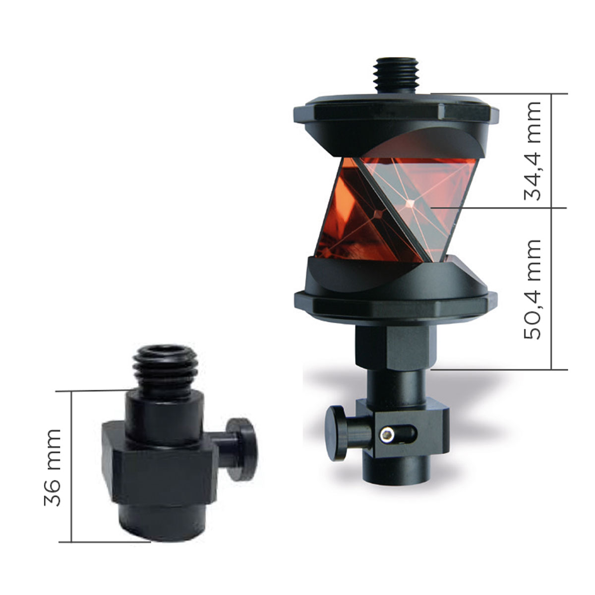 Massstabskizze des 360° Prismas Typ Leica MPR122 von proNIVO