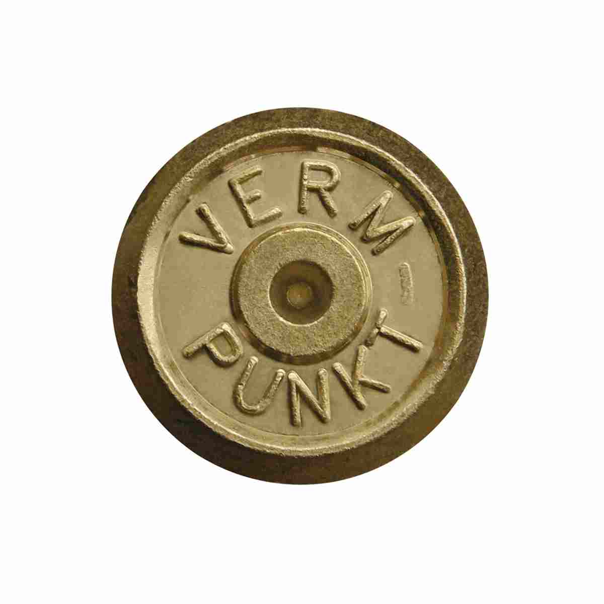 Messingbolzen Aufschrift "Verm.Punkt"