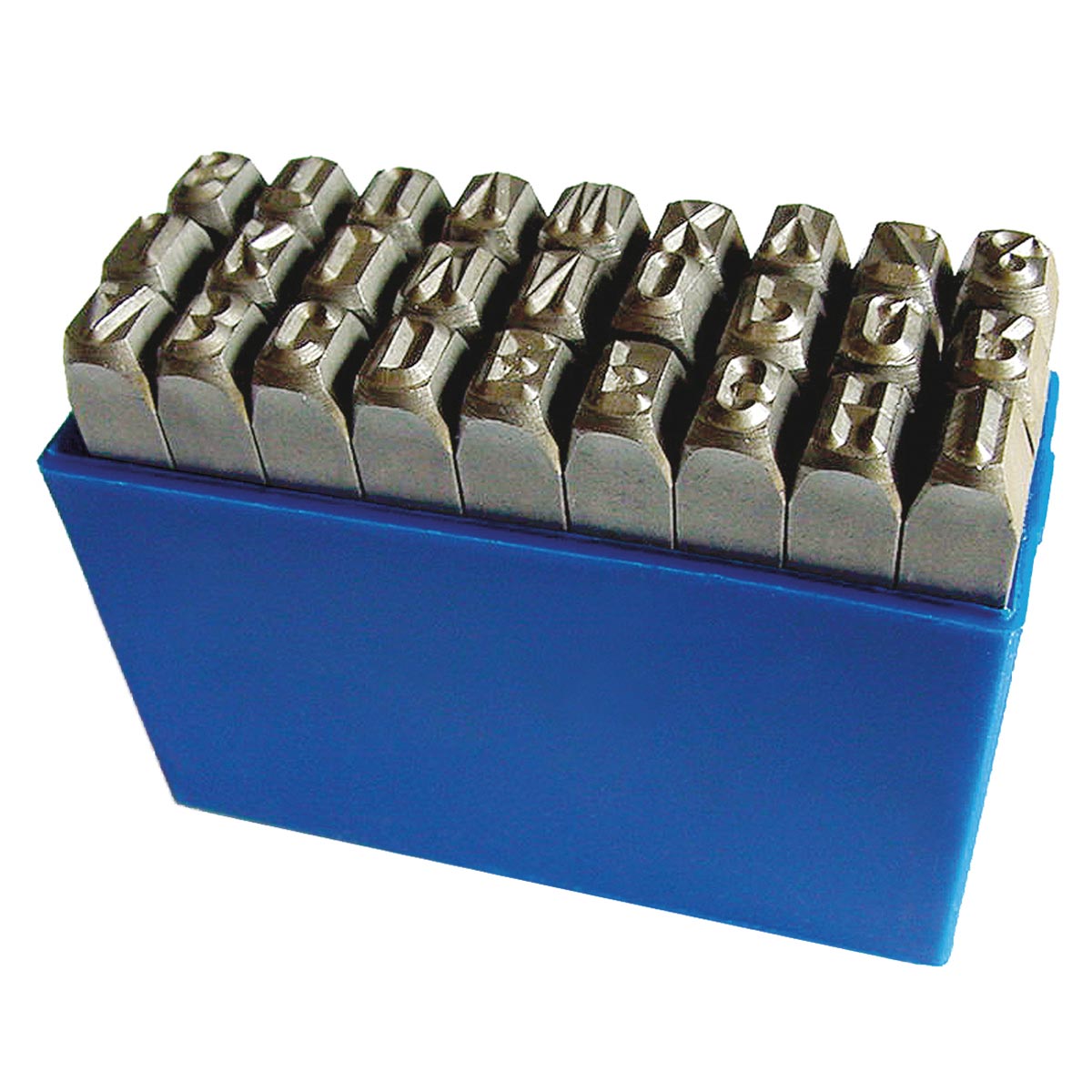 Schlagbuchstaben-Set A - Z, Höhe 3 mm 6 x 6 x 65 mm / scharf Gewicht 500 g