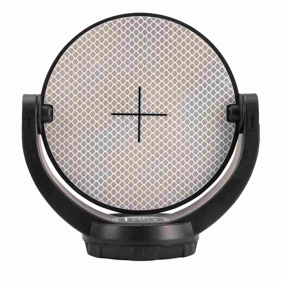 Frontalansicht der RSL452 SLAM-Marke mit feinem Fadenkreuz für die automatische Erfassung durch Laserscanner und SLAM-Systeme.