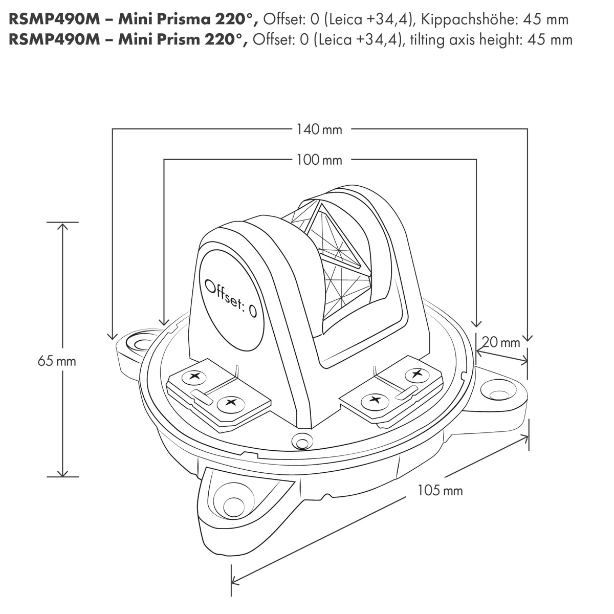 Miniprisma RSMP490M - 220 Grad von Rothbucher Systeme