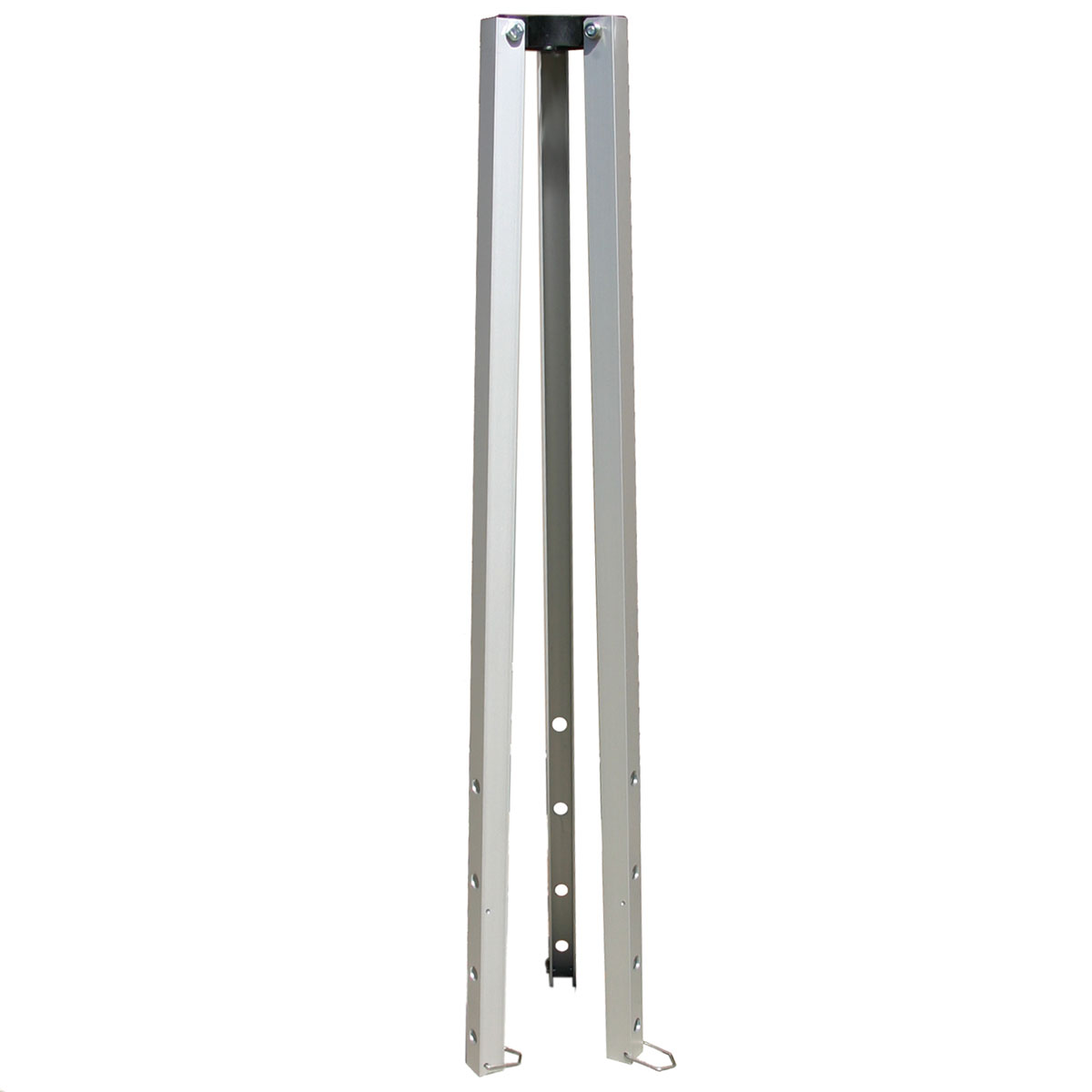 Zusammengeklappter Stativstern aus Aluminium zur kompakten Aufbewahrung und zum einfachen Transport.