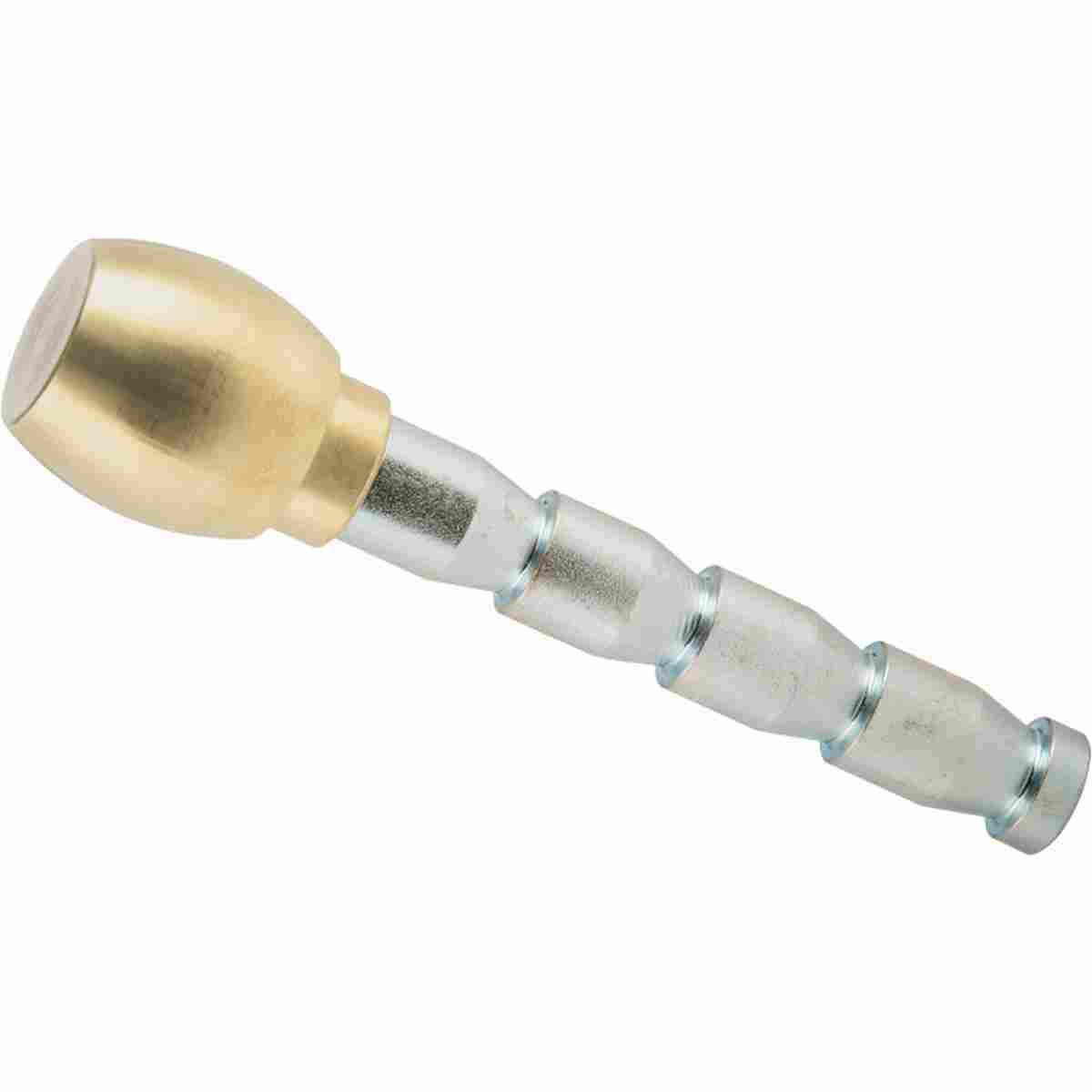 Langer Mauerbolzen aus Messing mit 250 mm Länge als präziser Höhenpunkt für Vermessungen.