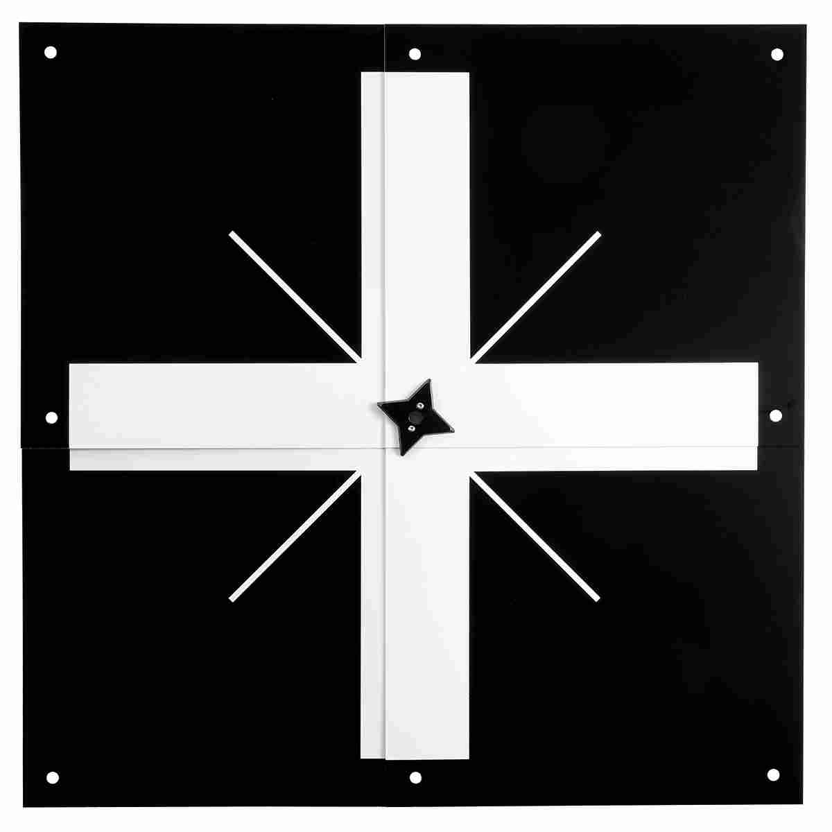 Aufgeklappte Drohnen-Bodenmarke RSL512XL in Schwarz mit weißem Kreuz und Sternverschluss in der Mitte.
