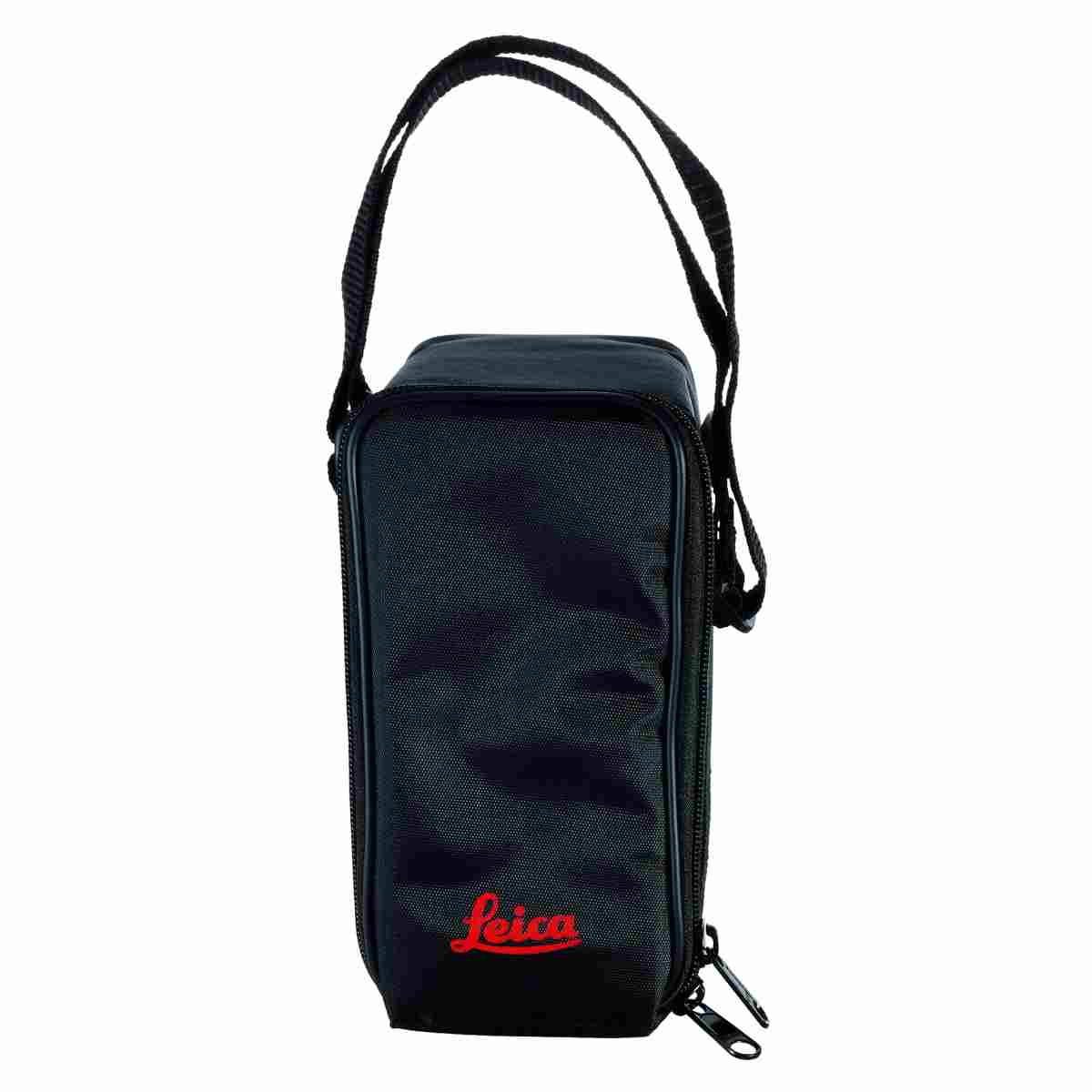 Schwarze, gepolsterte Leica Tragetasche für den sicheren Transport von Prismen.