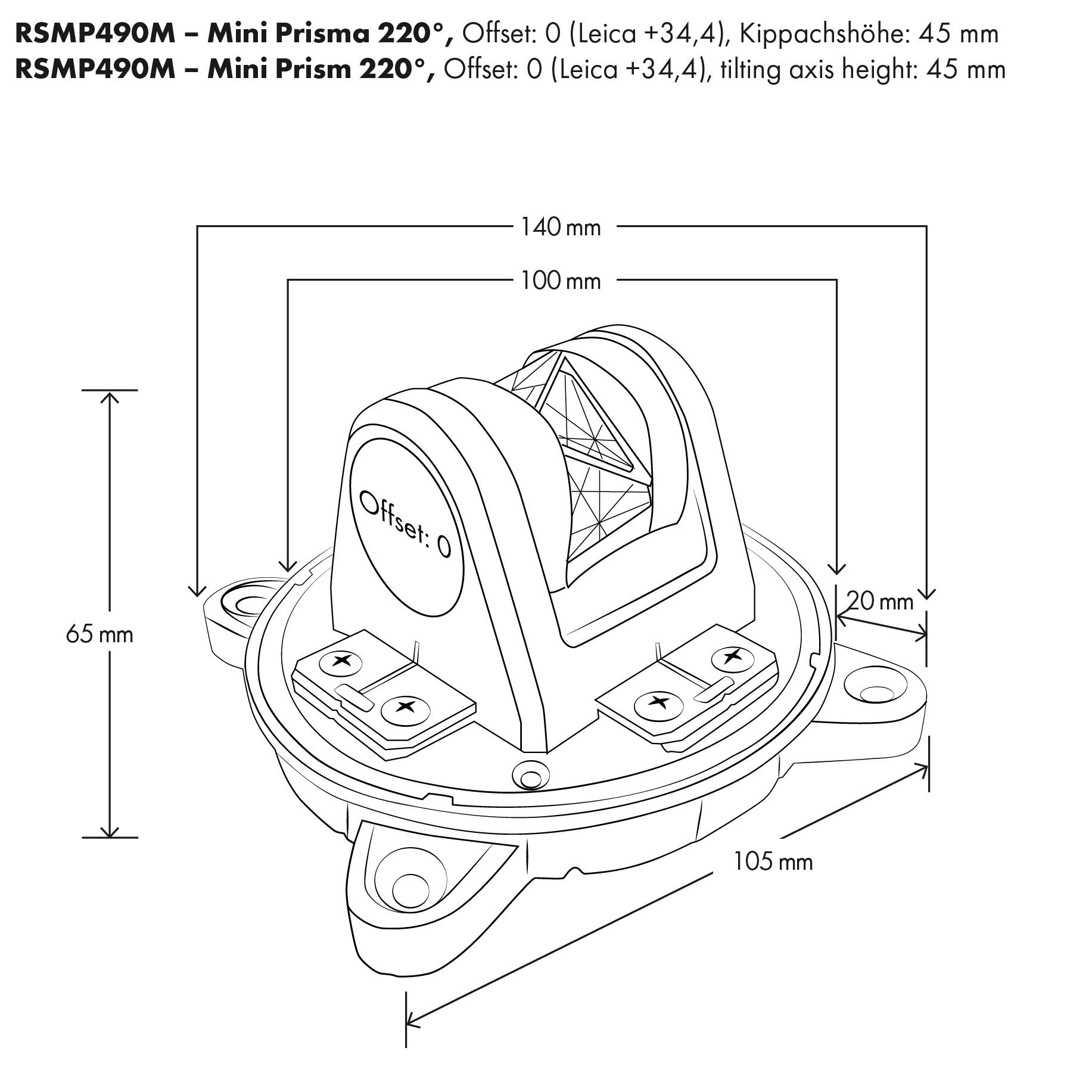 RSMP490M - 220° Mini Prisma, kupferbeschichtet, von Rothbucher Systeme