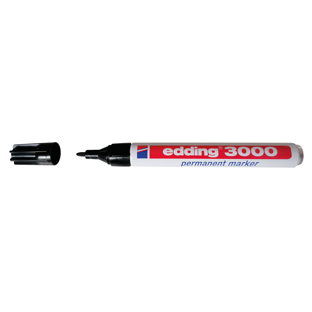 Permanentmarker Edding 3000, schwarz Rundspitze 1,5 - 3 mm, Aluminiumgehäuse