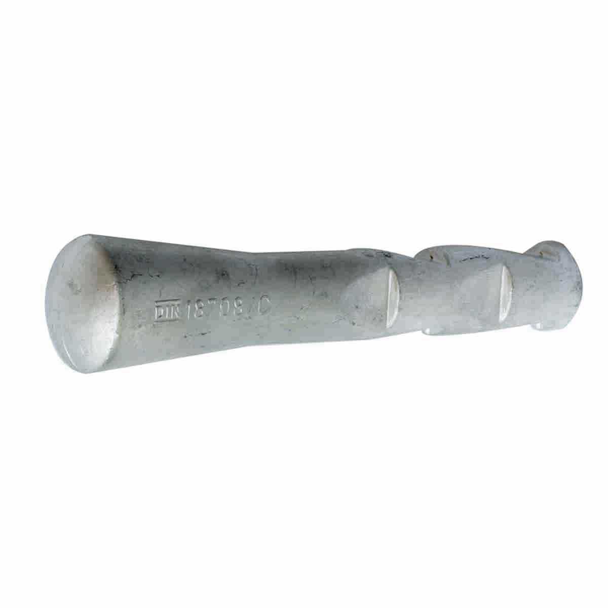 Mauerbolzen DIN 18708, aus Aluminium, Länge 130 mm, Kopf-Ø 30 mm, Aufschrift "HP"