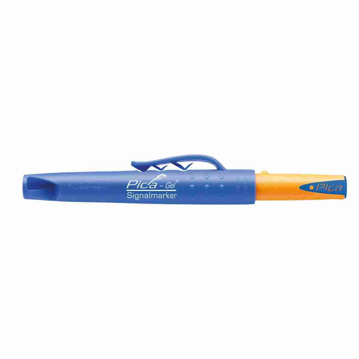 Pica Gel Signalmarker blau mit blauer Kappe für Innen- und Außenbereich, permanent.