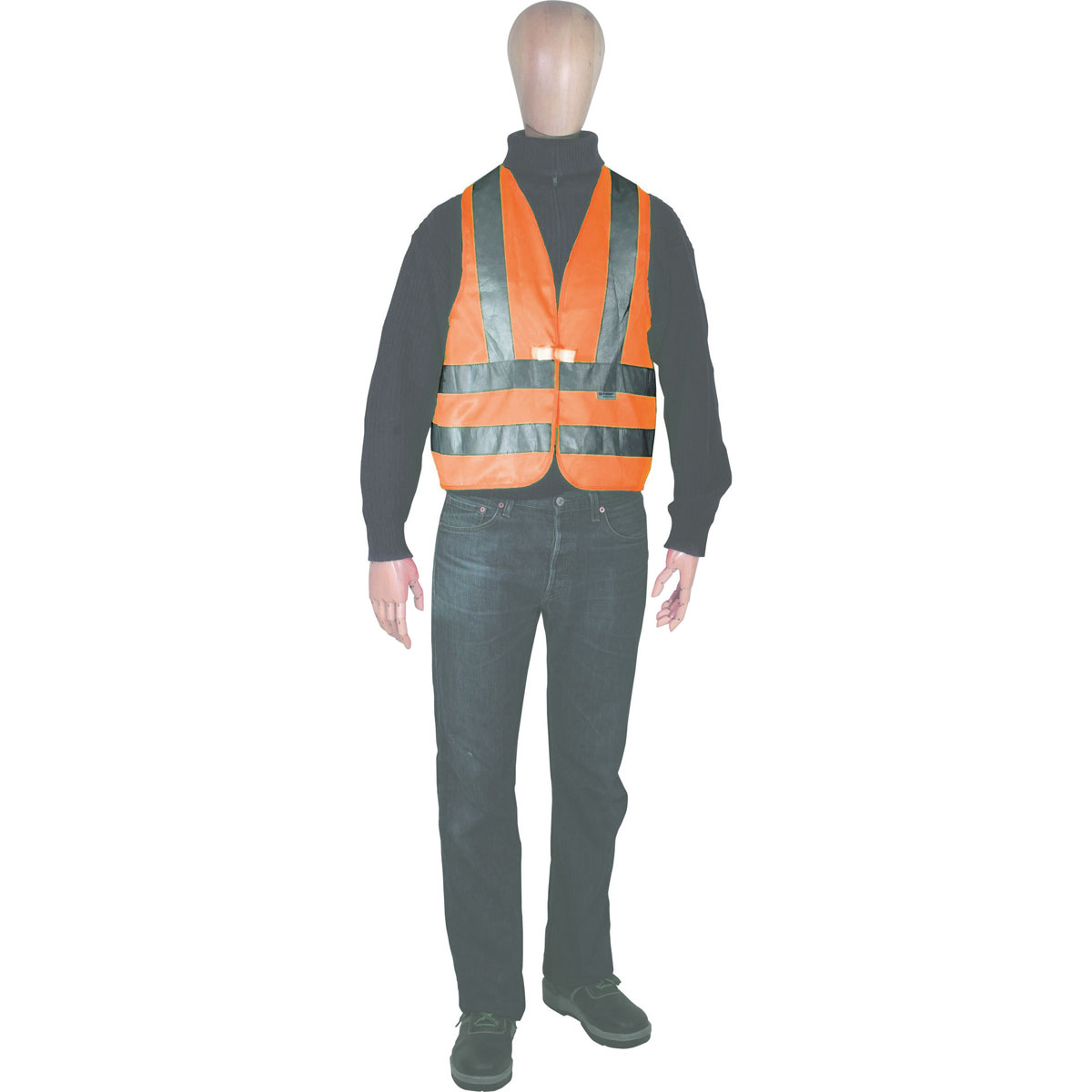 Warnweste, orange Polyester WTP3 zwei umlaufende Reflexstreifen á 5 cm