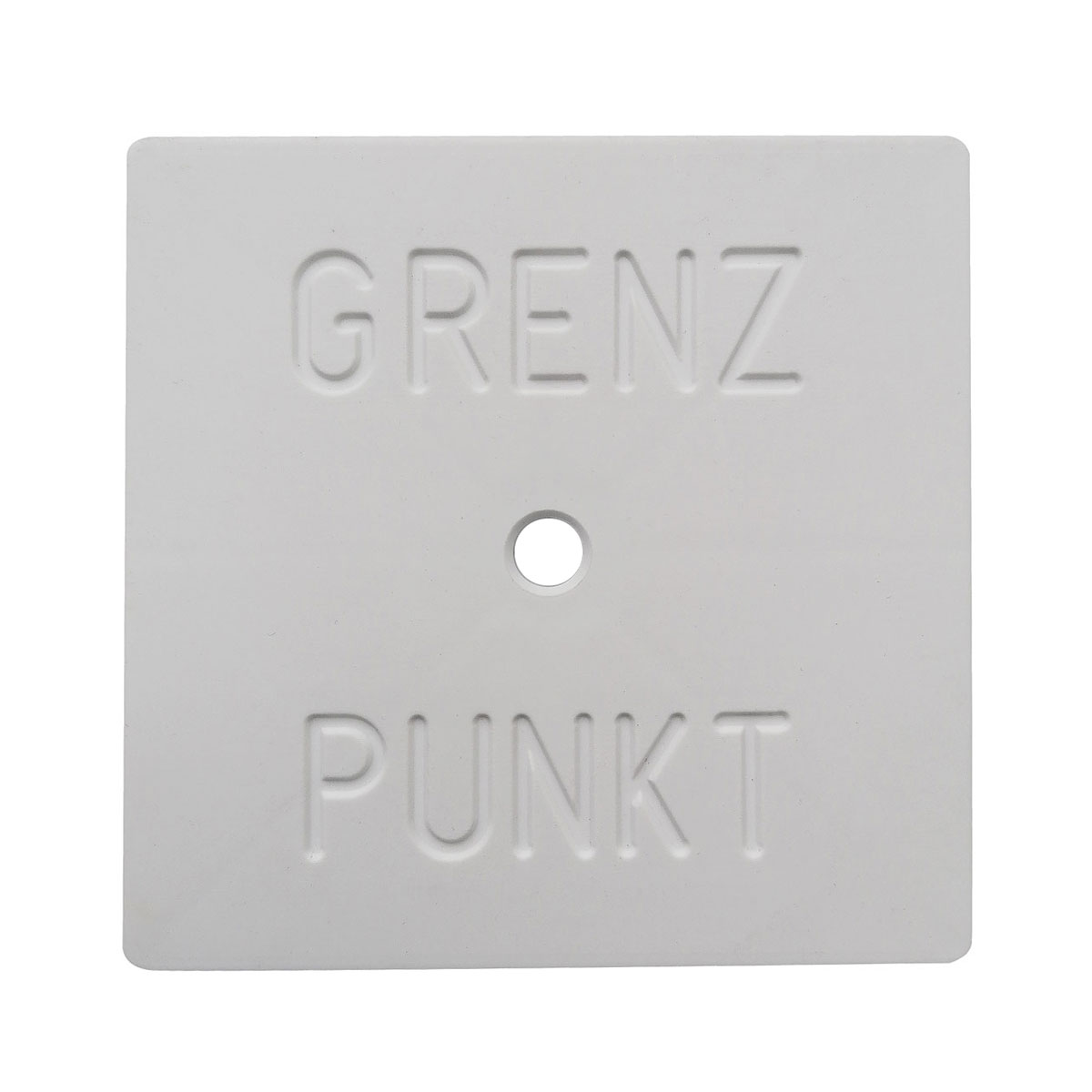 Aufsteckmarken, weiß 100 x 100 mm 1/2" Aufschrift "Grenzpunkt"