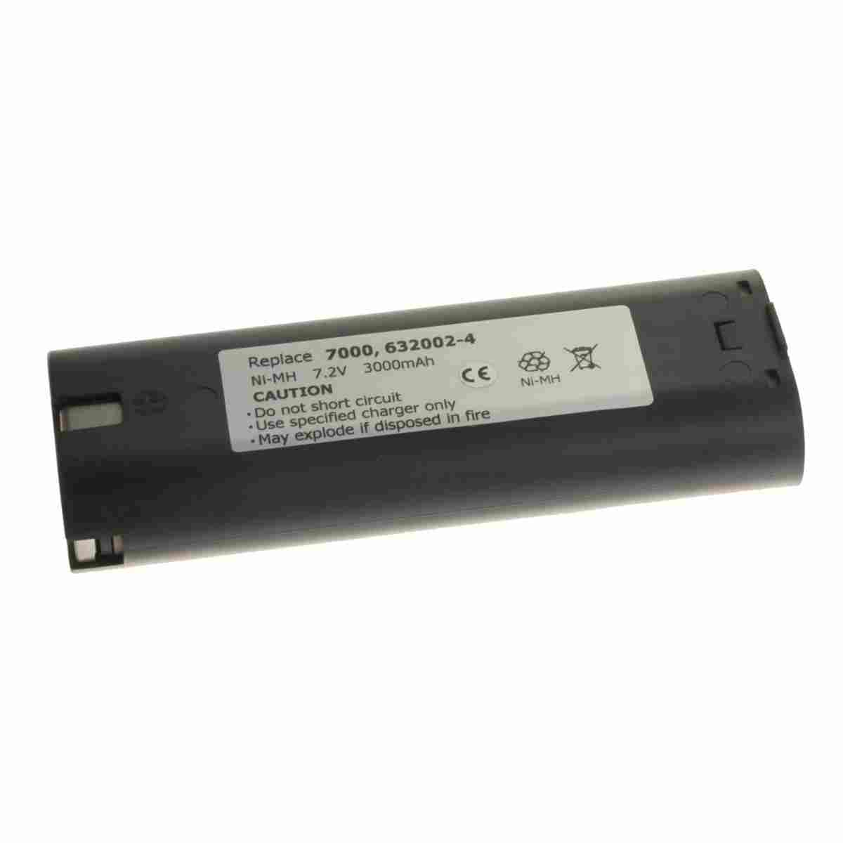 Schwarzer NiMH-Stabakku 7,2 V 3000 mAh mit Etikett für CST/berger Rotationslaser.