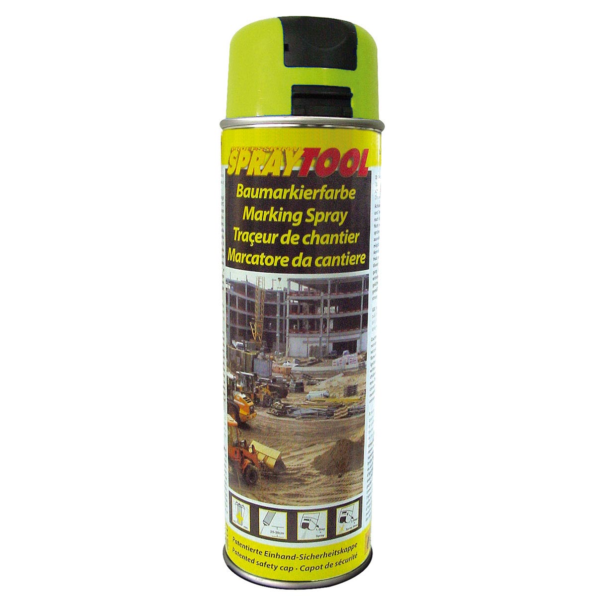 SPRAYTOOL - Baumarkierfarbe leuchtgelb mit Sicherheitskappe, 500 ml
