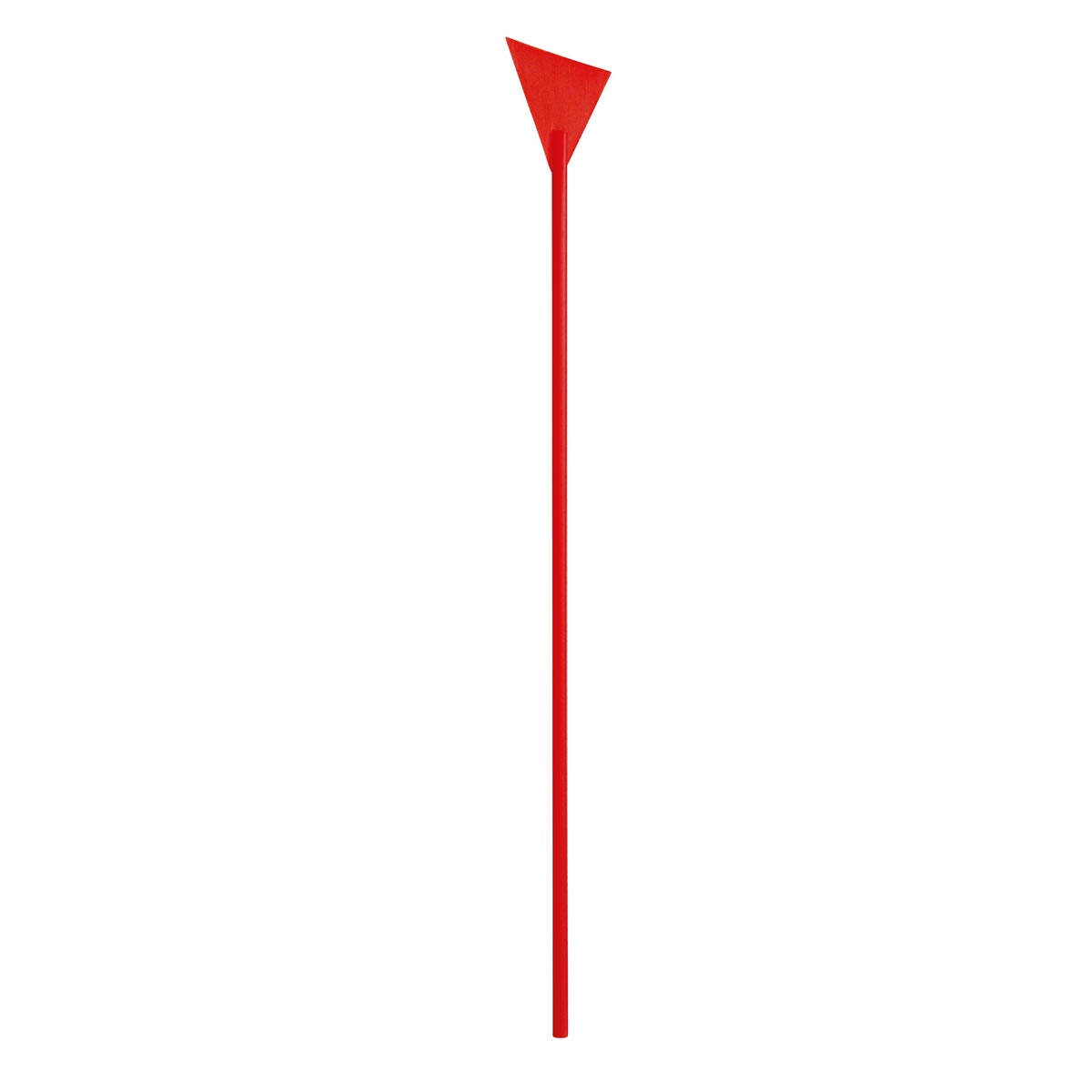 Rotes Markierungsrohr aus PP, 880 mm, mit dreieckiger Signalfahne am oberen Ende.