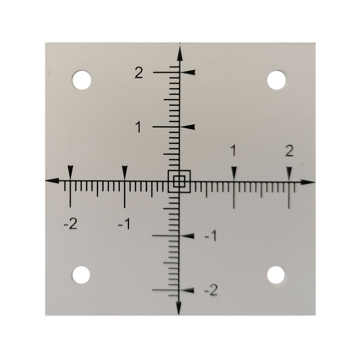 Zielmarke aus Aluminium eloxiert Achsmarke mit Fadenkreuz 50x50 mm, Stärke 2 mm